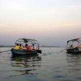 Boats at the Sangam, Prayagraj