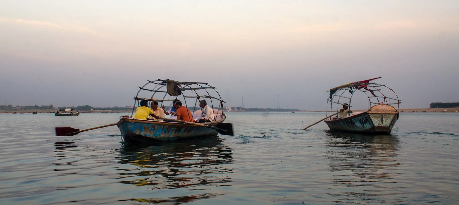 Boats at the Sangam, Prayagraj